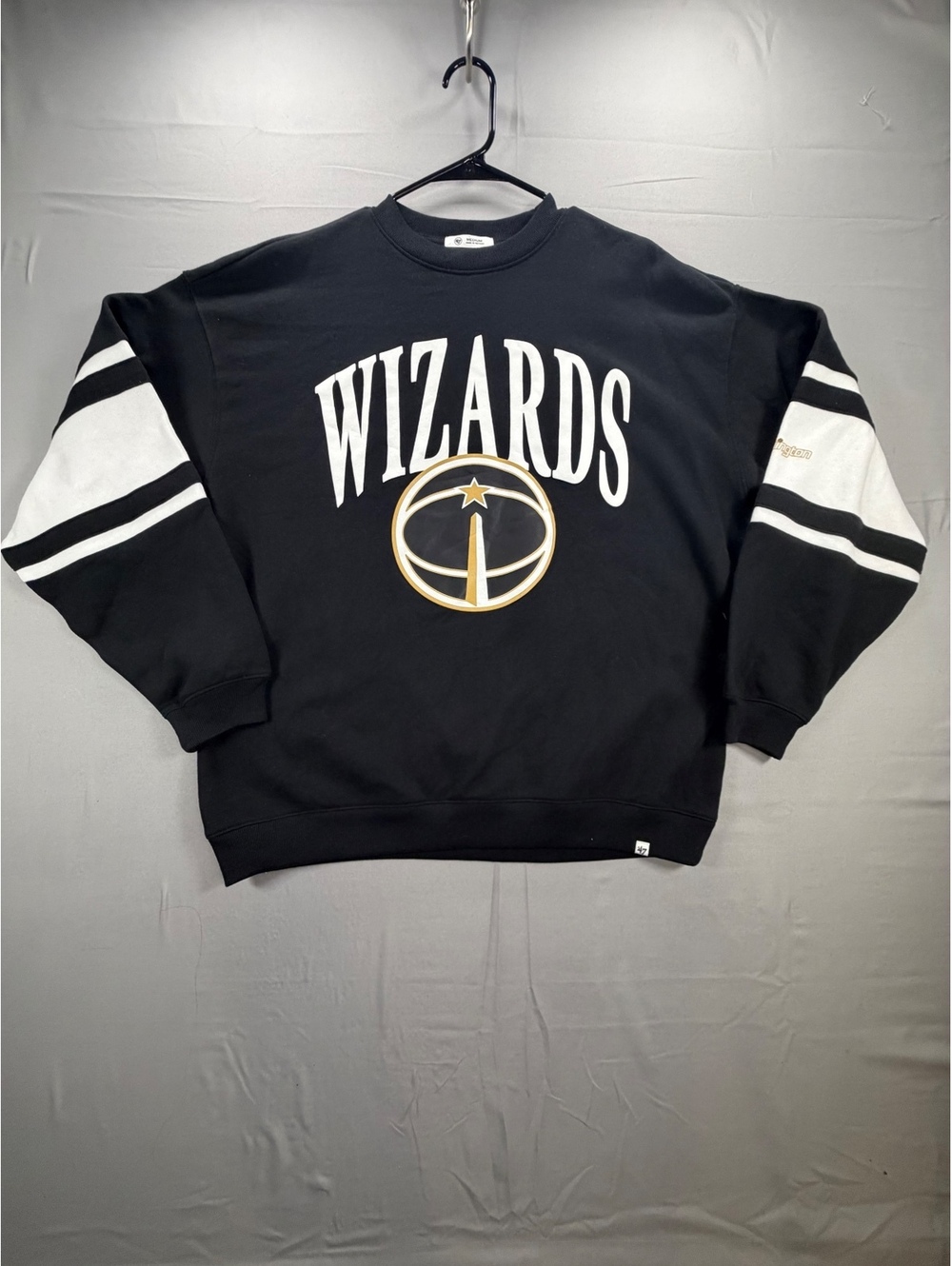 '47 Brand Washington Wizards NBA Crewneck Sweatshirt Medium Jet Black